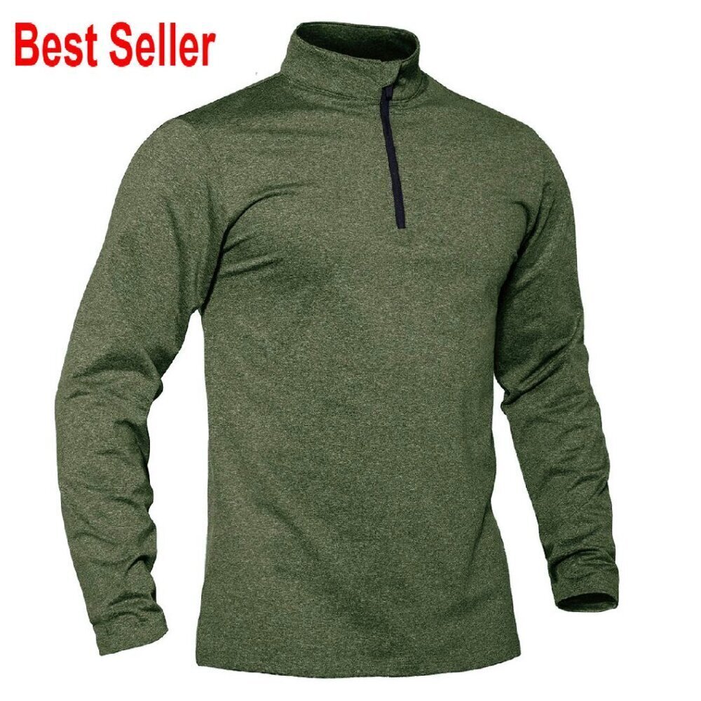 Quarter Zip Pullover Fleece Lined Thermal Sweater Active Sportswear Classic Fit